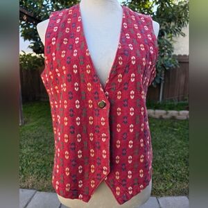 Vintage Western Boho 100% Cotton Vest Size Small